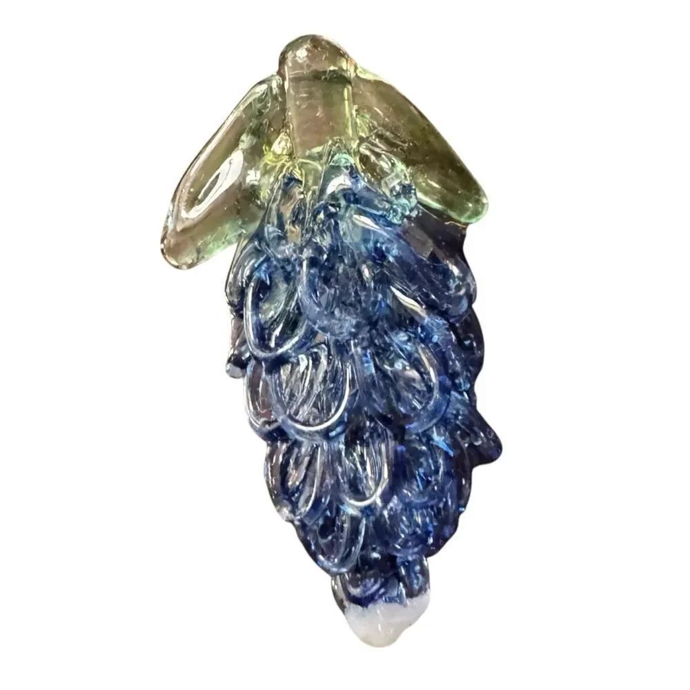Handmade Purple Grapes Glass Pin Brooch